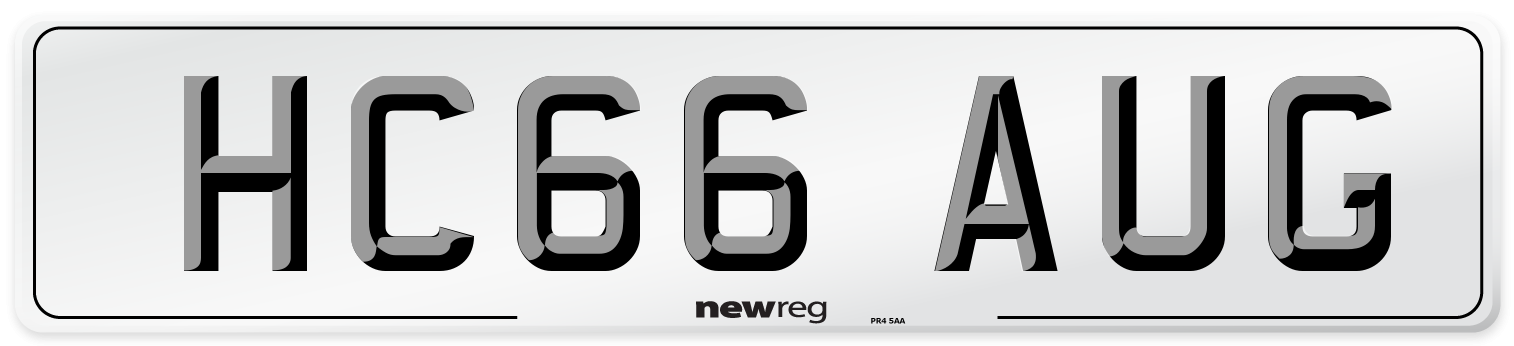 HC66 AUG Number Plate from New Reg